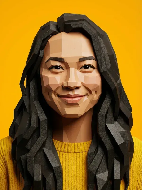 AI generated low-poly portrait